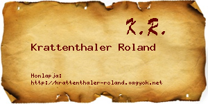 Krattenthaler Roland névjegykártya