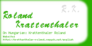 roland krattenthaler business card